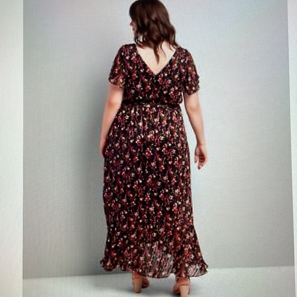 LANE BRYANT SHIMMERING FLORAL MAXI DRESS SIZE 20 - Picture 2 of 13